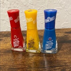 Sally Hansen Insta-Dri Nail Polish Set - Red, Yellow, Blue